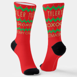 クリスマスソックスのシェブロンデザイン ソックス