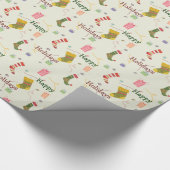 クリスマスソックスのパレードギフラップ ラッピングペーパー (角)