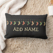 クリスマスソックスの季節のストッキングに名前を追加 ランバークッション (ブランケット)