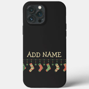 クリスマスソックスの季節のストッキングに名前を追加 iPhone 13 PRO MAXケース
