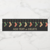 クリスマスソックスの季節のストッキングに文字を追加 ペットボトルラベル (シングルラベル)