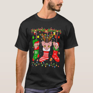 クリスマスソックスのSphynx猫ライトSphynx猫Xm Tシャツ
