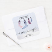 クリスマスソックスろうそくラベル製品ラベル スクエアシール (封筒)