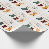 クリスマスソックスプレゼント ラッピングペーパー (角)