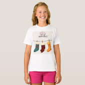 クリスマスソックスプレゼント Tシャツ (正面フル)