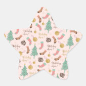 クリスマスソックスリボンボードピンク 星シール (正面)