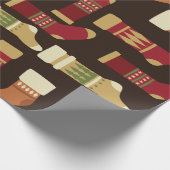 クリスマスソックス模様 ラッピングペーパー (角)