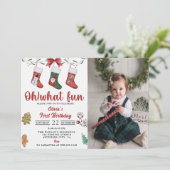 クリスマスソックス誕生日パーティーの写真 招待状 (スタンド正面)