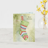 クリスマスソックス カード (黄色い花)