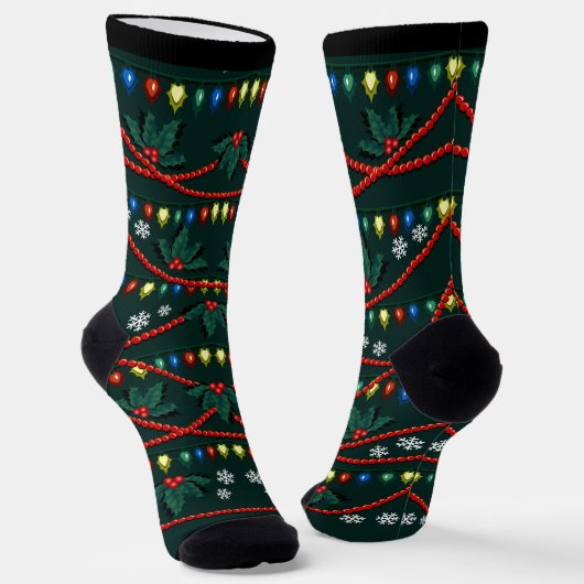 クリスマスソックス クリスマスの木 面白い オーダーメイド ソックス (傾斜あり)