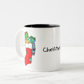 クリスマスソックス ツートーンマグカップ (正面左)