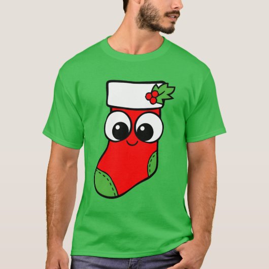 クリスマスソックス ファミリー Tシャツ (正面)