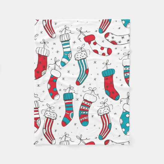 クリスマスソックス フリースブランケット (正面)