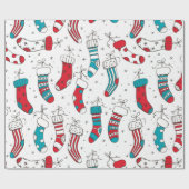 クリスマスソックス ラッピングペーパー (フラット)