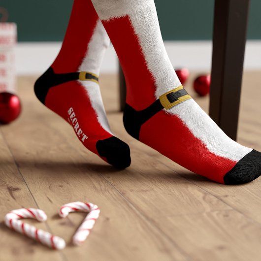クリスマスソックス 楽しい 赤と白のシークレットサンタギフト ソックス