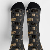 クリスマスソックス 黒とグレー ソックス (上部)