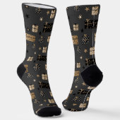 クリスマスソックス 黒とグレー ソックス (傾斜あり)