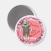 クリスマスソックモンキーサンタ マグネット (正面/裏面)