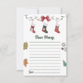 クリスマスソック誕生日カプセルノートメッセージカード サンキューカード (正面)