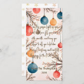 クリスマスソフトウォーター色のオーナメント挨拶 シーズンカード (正面/裏面)