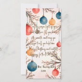 クリスマスソフトウォーター色のオーナメント挨拶 シーズンカード (正面)