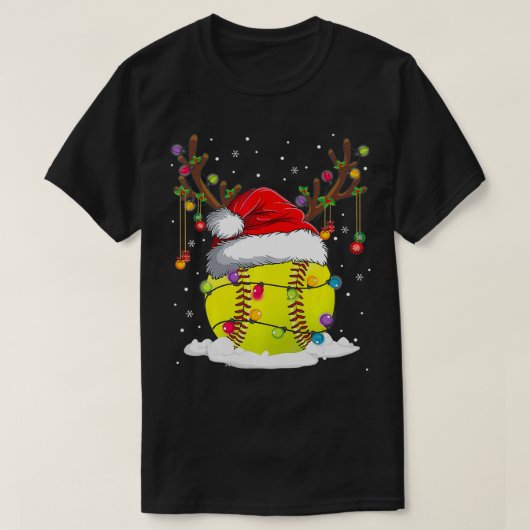 クリスマスソフトボールおもしろいトナリーサンタハットクリスマスK Tシャツ (デザイン正面)