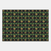 クリスマスソフトボール選手 – 女子グリーンチェック ラッピングペーパーシート (正面2)