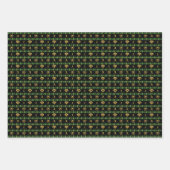 クリスマスソフトボール選手 – 女子グリーンチェック ラッピングペーパーシート (正面)