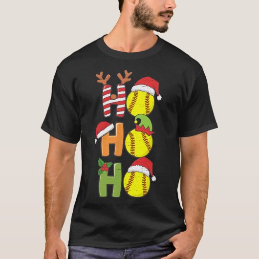 クリスマスソフトボールHo Ho SoftballクリスマスSport Me Tシャツ (正面)