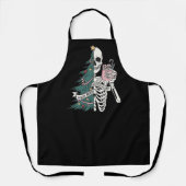 クリスマスソルタ怖いソルタメリースおもしろいスケルトン エプロン (正面)