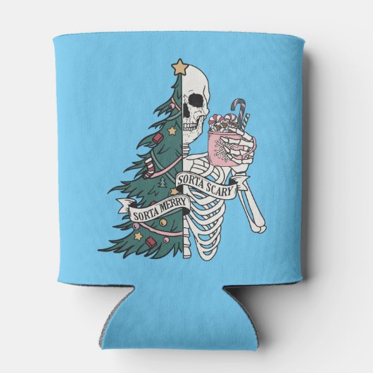 クリスマスソルタ怖いソルタメリースおもしろいスケルトン 缶クーラー (裏面)