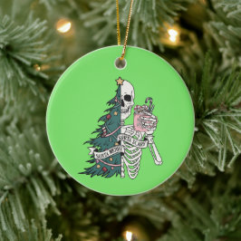 クリスマスソルタ怖いソルタメリースケルトンツリー セラミックオーナメント