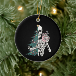 クリスマスソルタ怖いソルタメリースケルトンツリー セラミックオーナメント