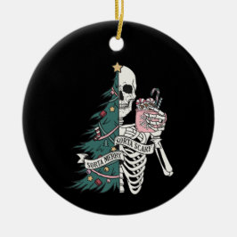 クリスマスソルタ怖いソルタメリースケルトンツリー セラミックオーナメント