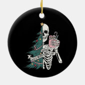 クリスマスソルタ怖いソルタメリースケルトンツリー セラミックオーナメント (裏面)