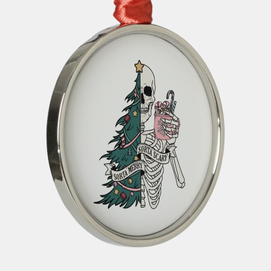 クリスマスソルタ怖いソルタメリースケルトンツリー メタルオーナメント (右)