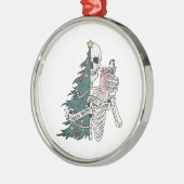 クリスマスソルタ怖いソルタメリースケルトンツリー メタルオーナメント (左)