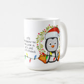 クリスマスソンおもしろいグプンペンギン コーヒーマグカップ (正面右)