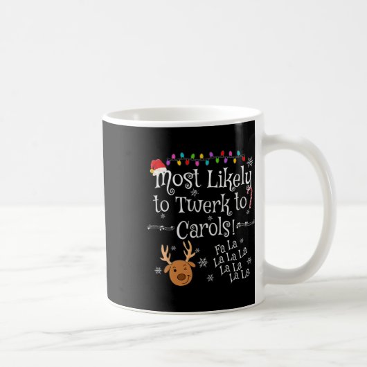 クリスマスソングに合わせてトゥワークしそうな人 Fa La La La 楽しいクリスマス コーヒーマグカップ (右)