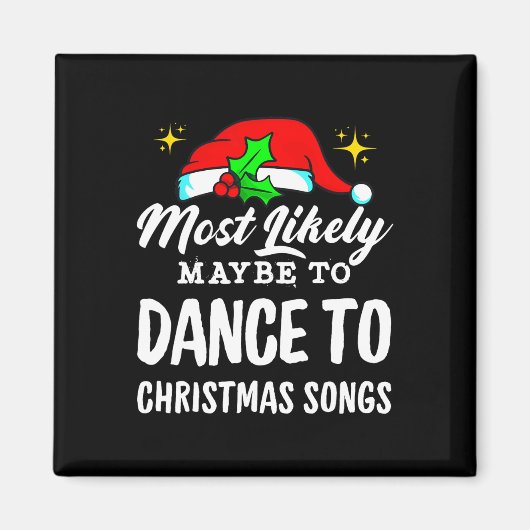 クリスマスソングに踊りたくなるかもしれない可能性大のユーハー マグネット (正面)