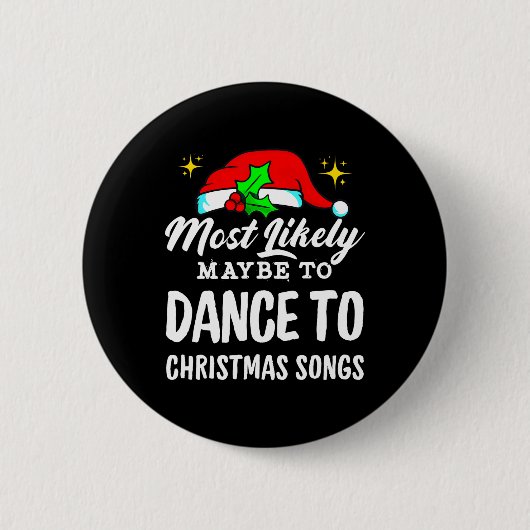 クリスマスソングに踊りたくなるかもしれない確率No.1の変な 缶バッジ (正面)