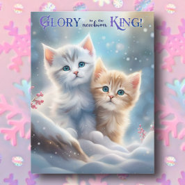 クリスマスソングの子猫 かわいい動物 キリスト教 シーズンポストカード