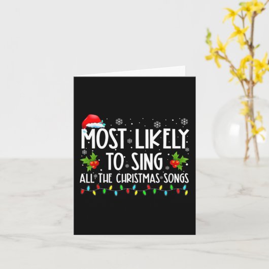 クリスマスソングの家族全員を歌う可能性が最も高い カード (黄色い花)