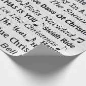 クリスマスソングの木製包装紙 ラッピングペーパー (角)