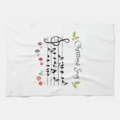 クリスマスソングの鳥が歌う キッチンタオル (横)