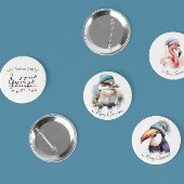 クリスマスソングの鳥が歌う 缶バッジ