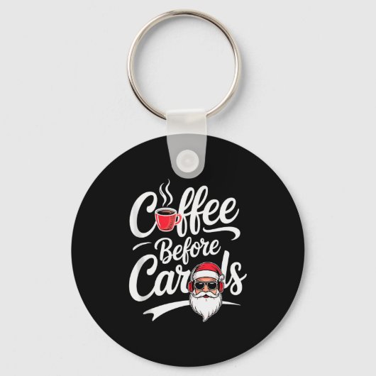 クリスマスソングよりコーヒーを Funny カフェイン中毒者 クリスマス キーホルダー (正面)