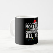 クリスマスソングを一年中聴いてそう コーヒーマグカップ (正面左)