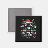 クリスマスソングを一年中聴いてそう マグネット (正面/裏面)