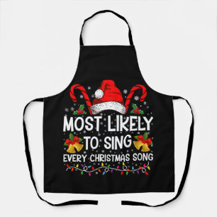 クリスマスソングを一番歌いそうな家族 Xmasギフト エプロン